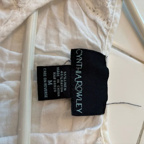 Cynthia Rowley White quarter sleeve classic elegant fall winter Blouse shirt - Picture 11 of 11